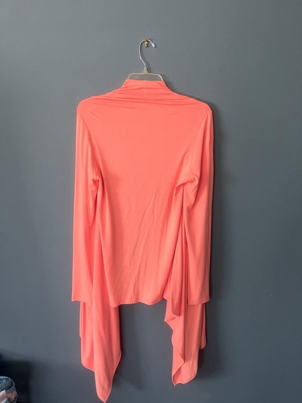J. Jill Coral Pink Draped Open Front Cardigan - Picture 2 of 4